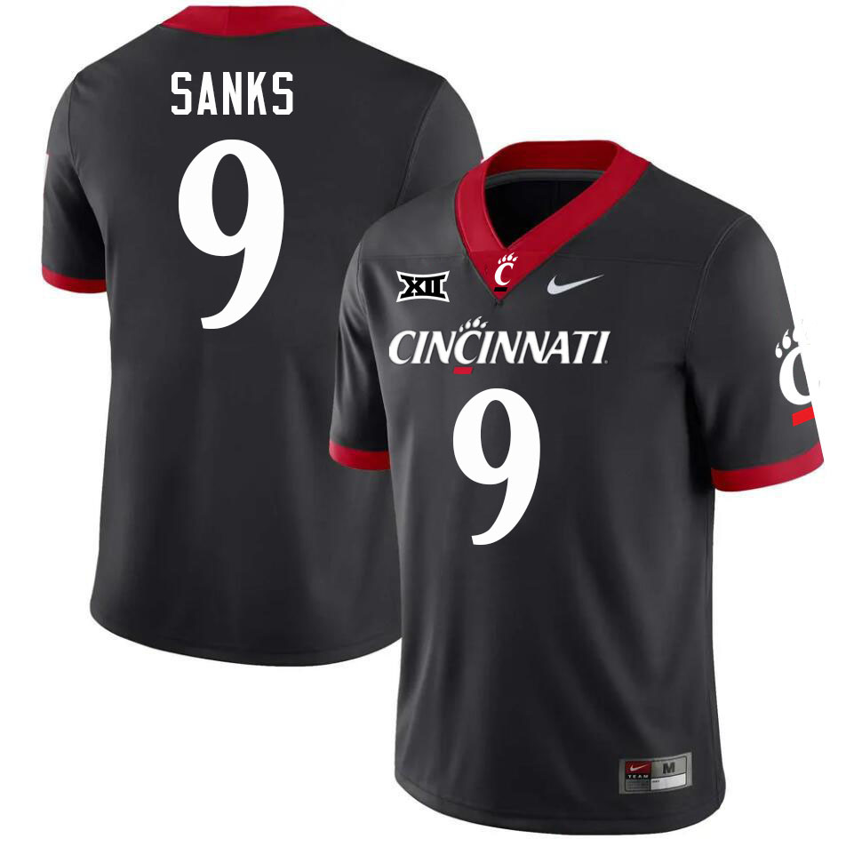 Cincinnati Bearcats #9 Jiquan Sanks College Football Jerseys Stitched-Black